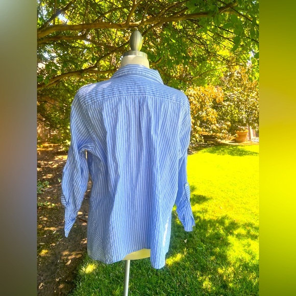 Workshop Republic Clothing Light Blue Striped Blouse - Picture 3 of 4